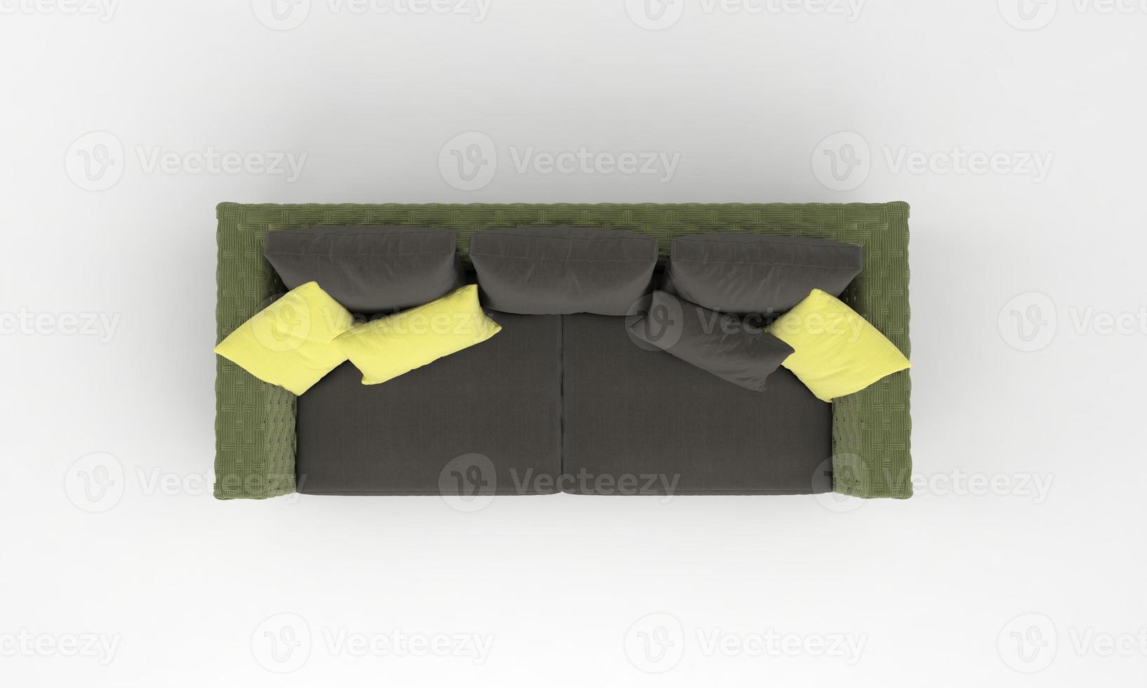 Sofa Top View furniture 3D Rendering photo