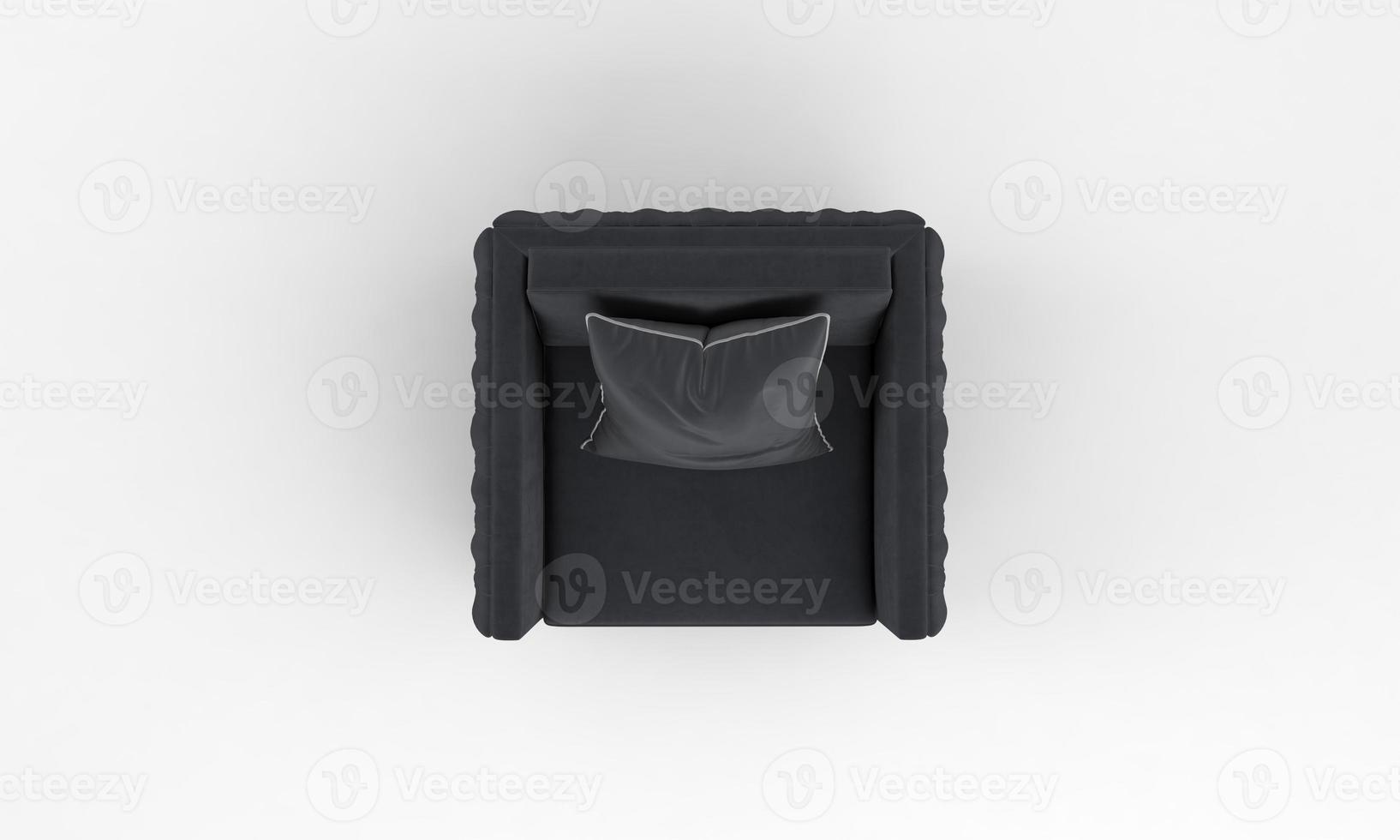 Single Sofa Chair Top View furniture 3D Rendering photo