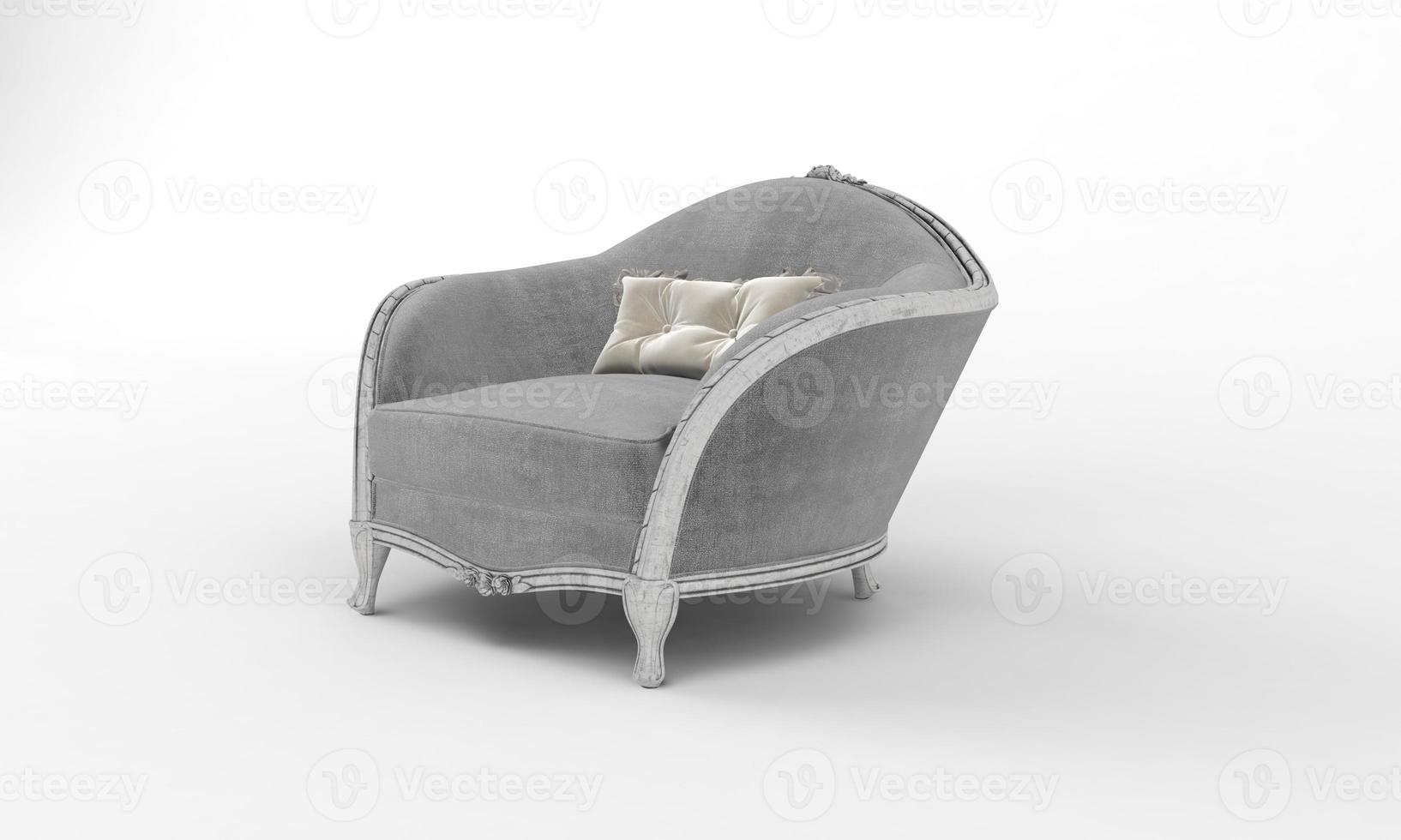Single Sofa Chair side View furniture 3D Rendering photo