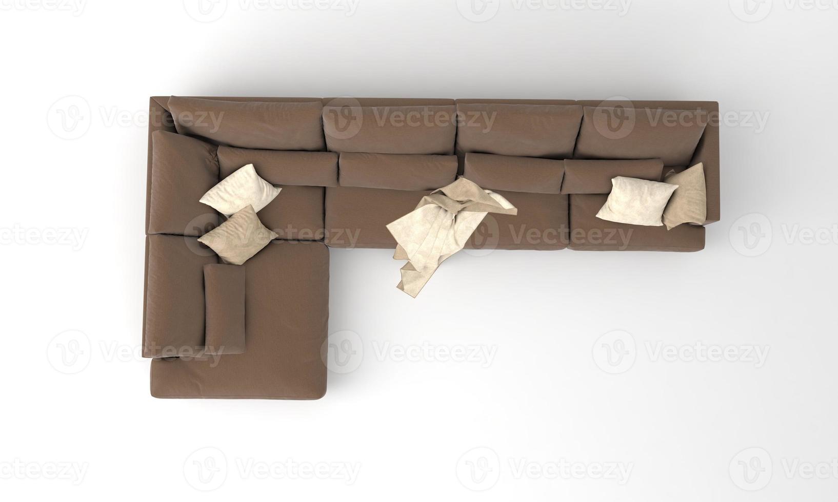 Sofa Top View furniture 3D Rendering photo