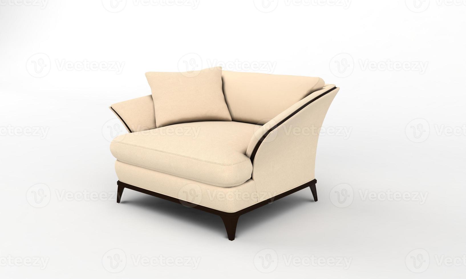 Single Sofa Chair side View furniture 3D Rendering photo