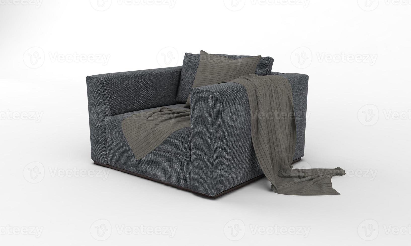Single Sofa Chair side View furniture 3D Rendering photo