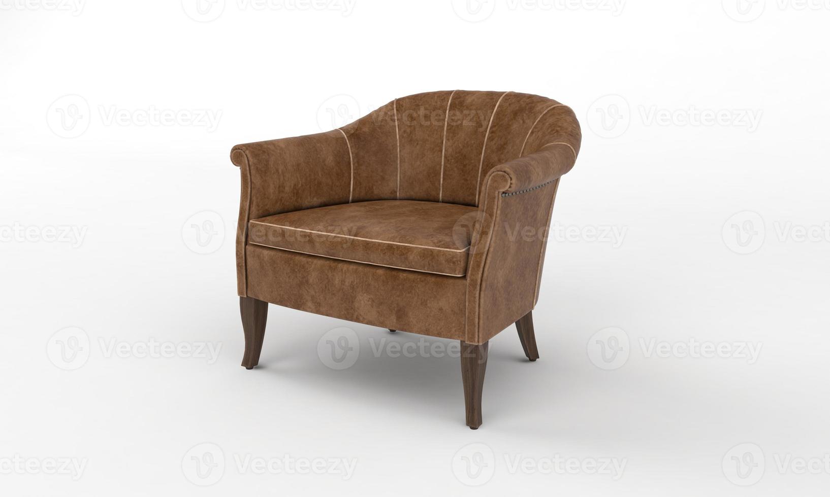 Single Sofa Chair side View furniture 3D Rendering photo