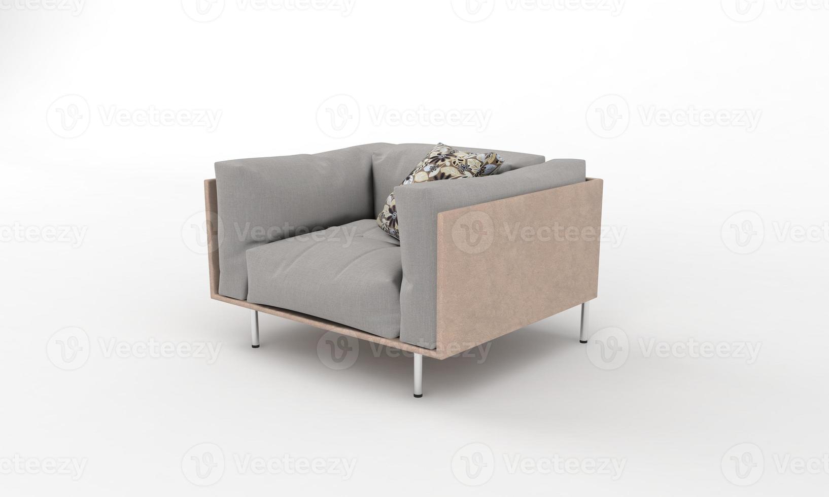 Single Sofa Chair side View furniture 3D Rendering photo