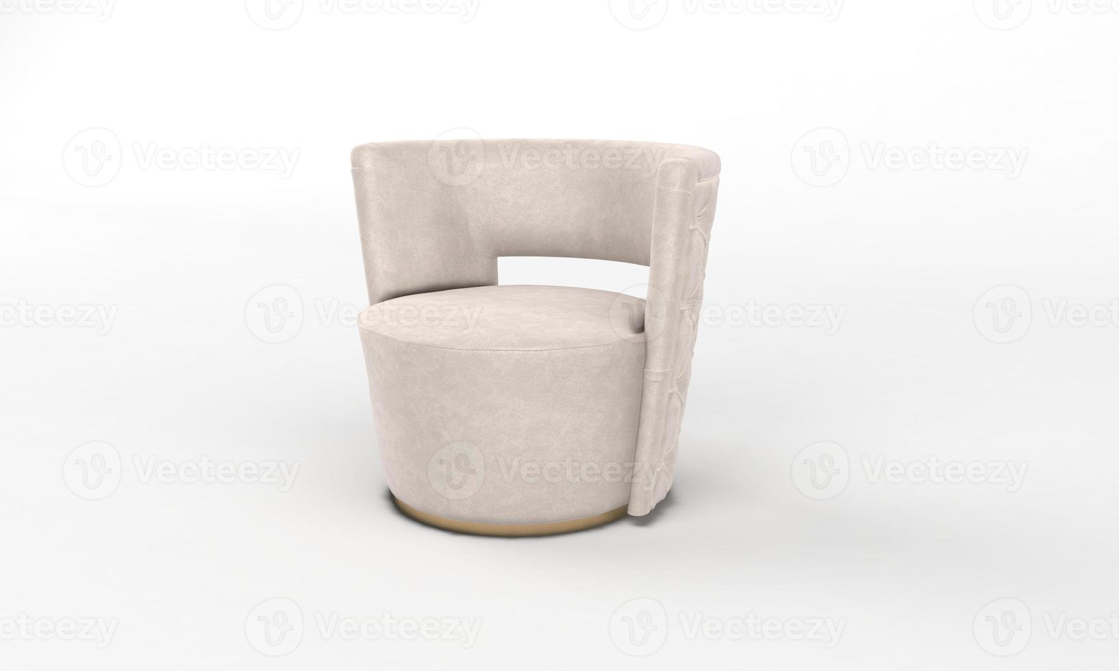 Sofá individual, silla, vista lateral, muebles, representación 3d foto