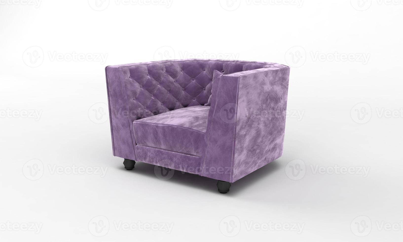 Sofá individual, silla, vista lateral, muebles, representación 3d foto