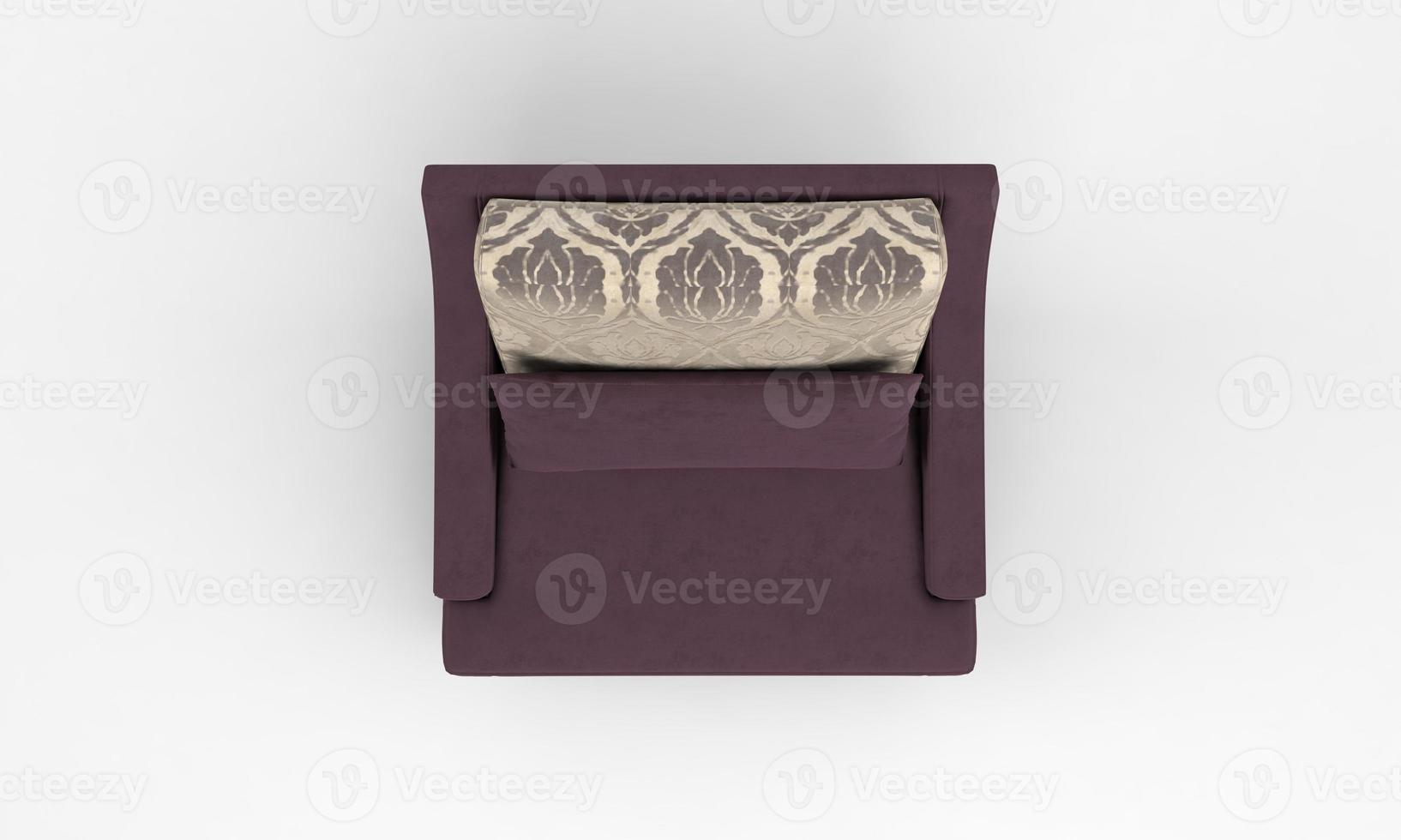 Single Sofa Chair Top View furniture 3D Rendering photo