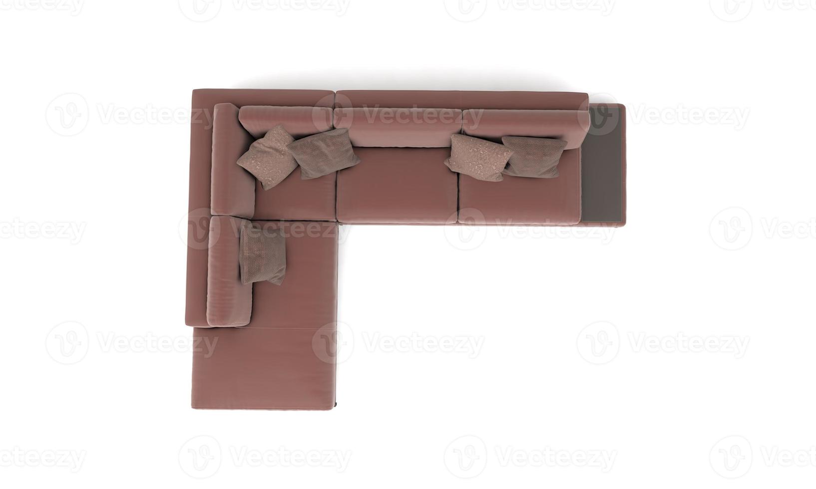 Sofa Top View furniture 3D Rendering photo