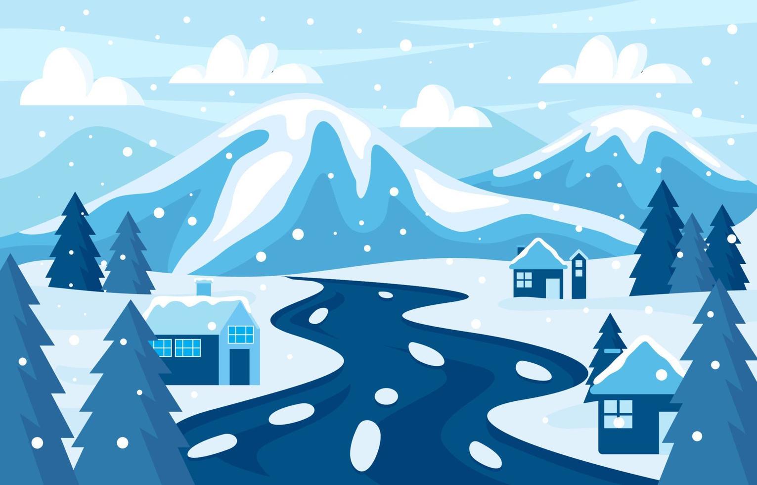 Winter Scenery Background vector