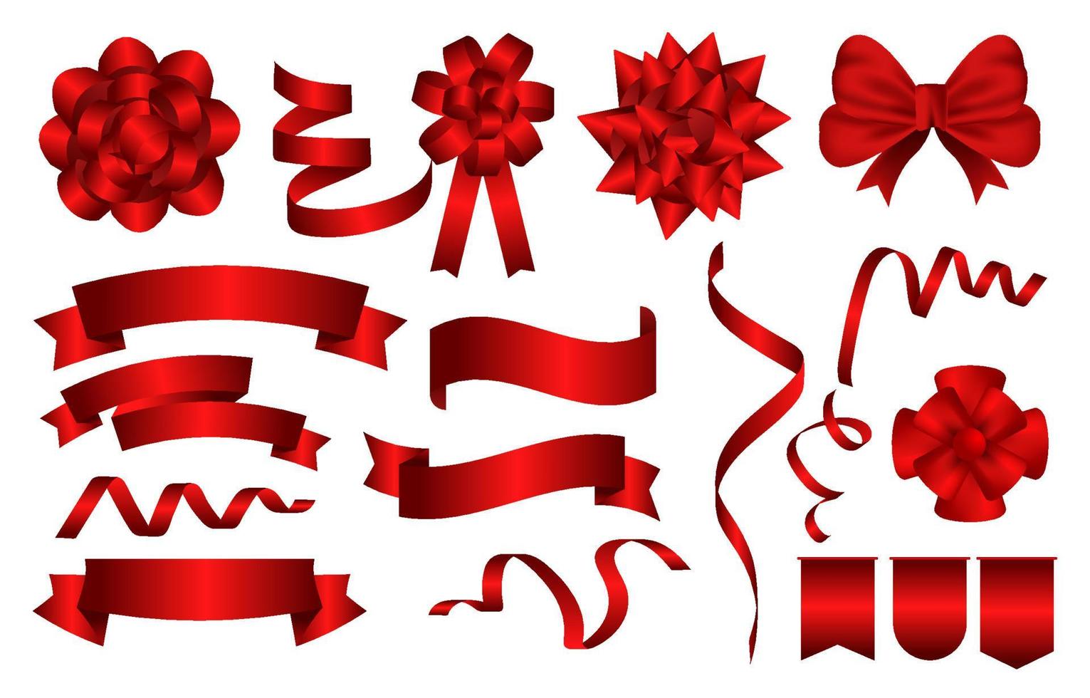 Ribbon Decoration Icon Collection vector