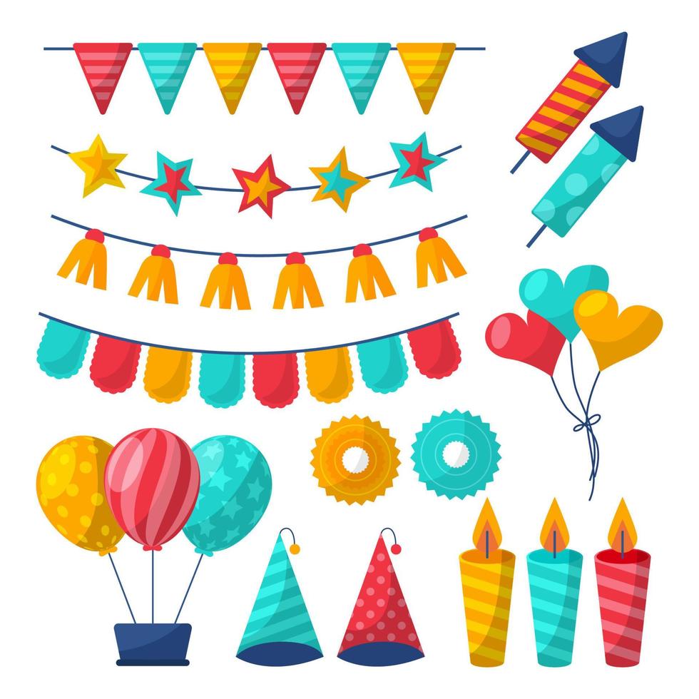 Party Decoration Element Set vector