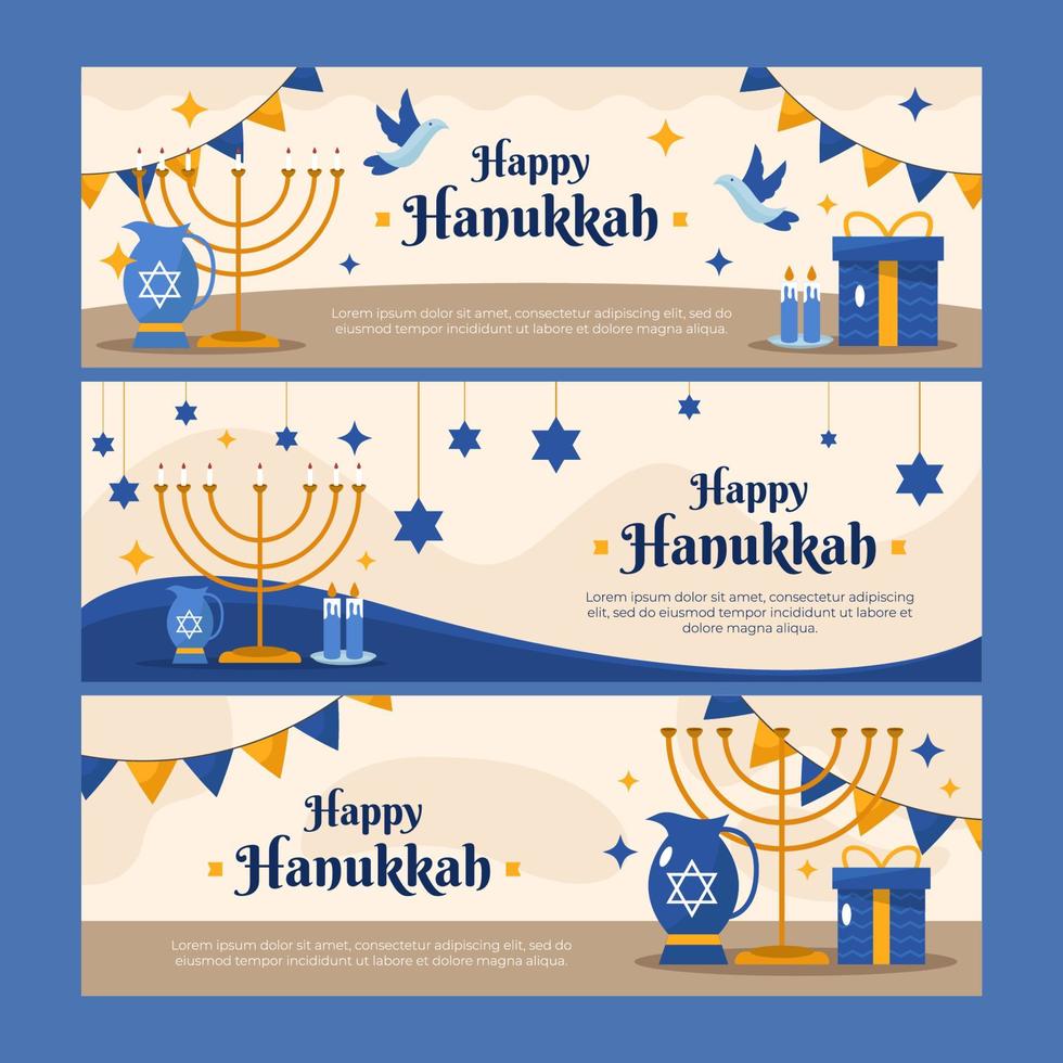 Hanukkah Banner Collection vector