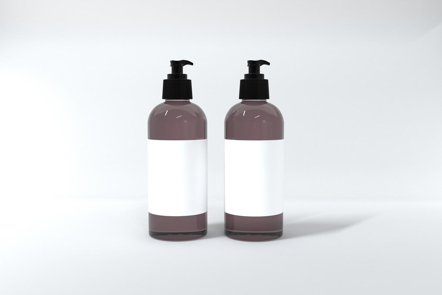 3D Rendered Bottles Mockup Template photo