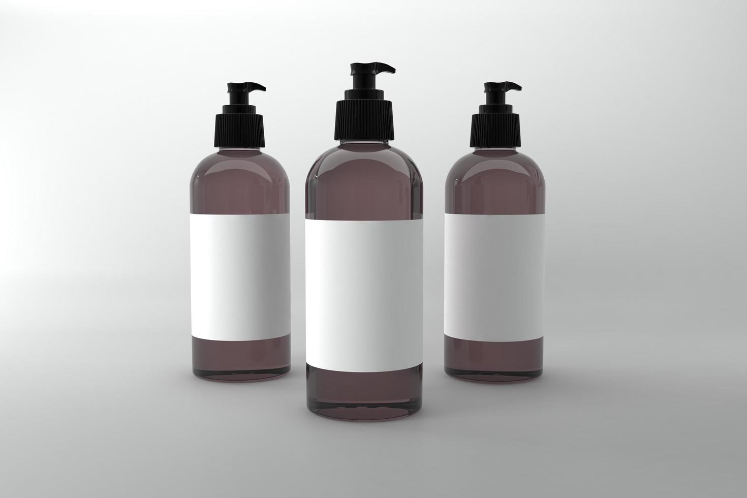 3D Rendered Bottles Mockup Template photo
