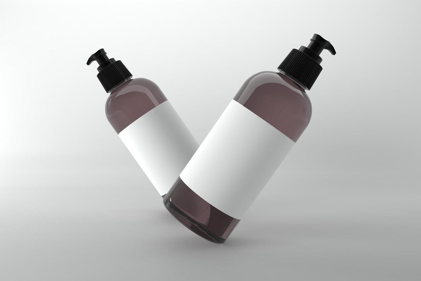 3D Rendered Bottles Mockup Template photo
