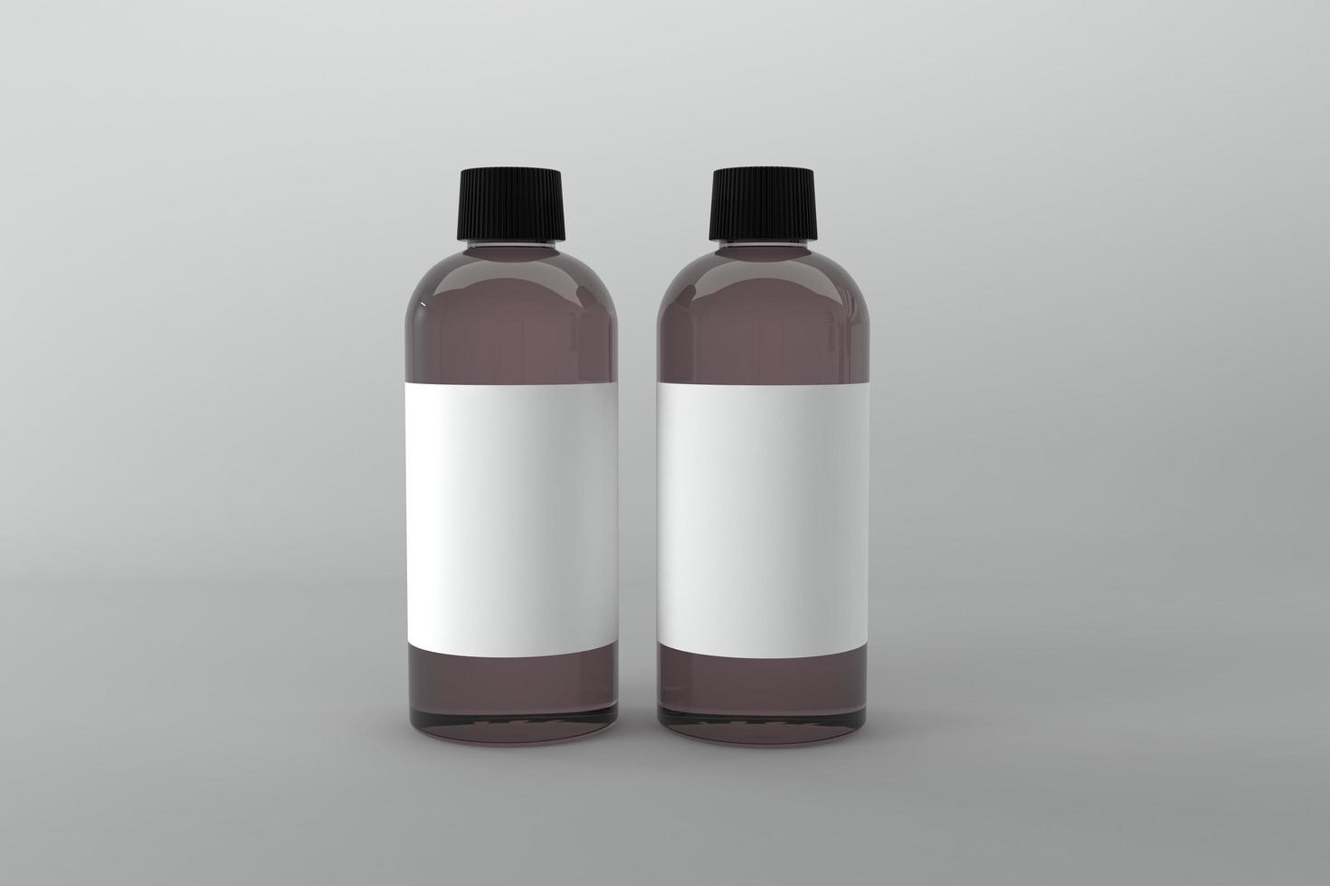 3D Rendered Bottles Mockup Template photo