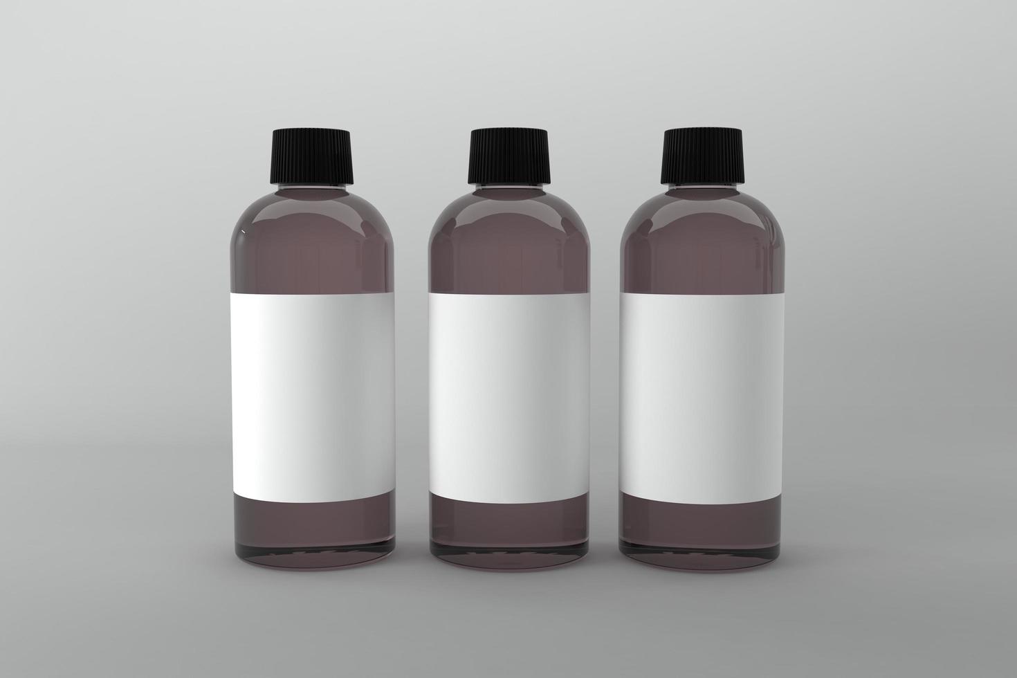 3D Rendered Bottles Mockup Template photo