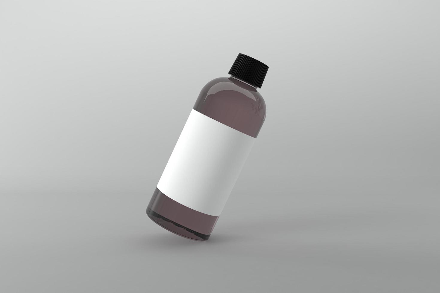 3D Rendered Bottles Mockup Template photo