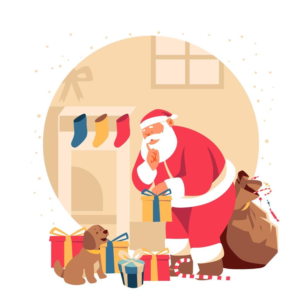 Santa Claus Brings Christmas Presents vector