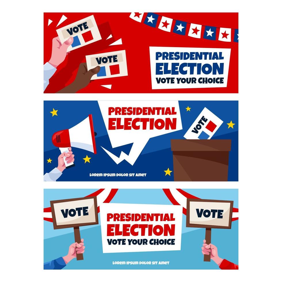 US Election Banner Set vector