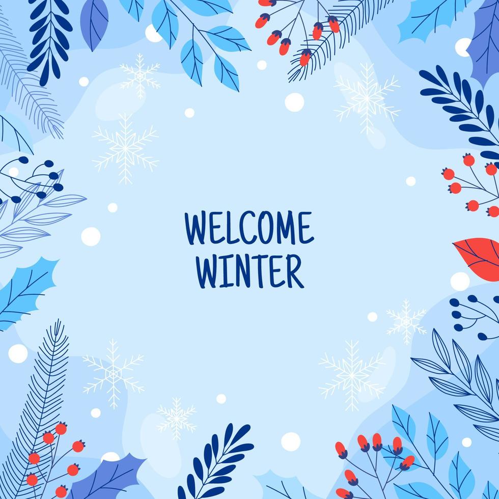 fondo floral de invierno vector