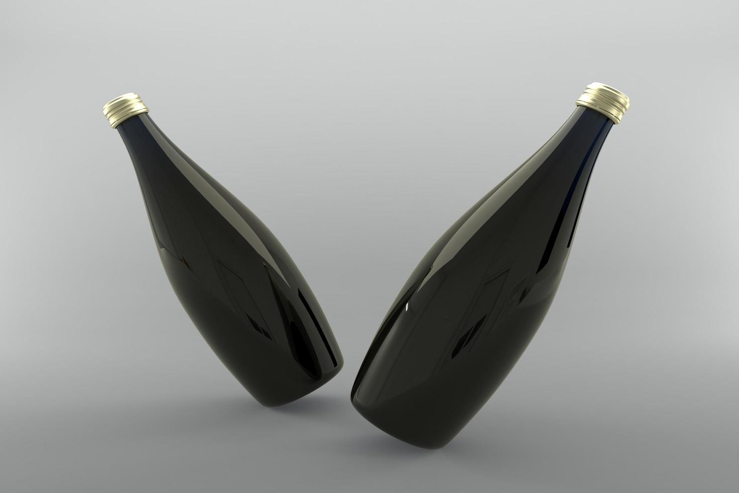 3D Rendered Bottles Mockup Template photo