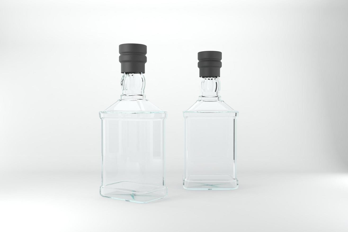3D Rendered Bottles Mockup Template photo