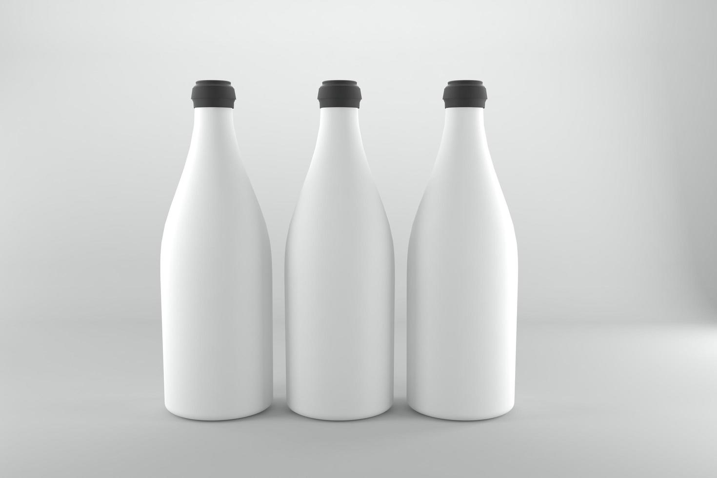 3D Rendered Bottles Mockup Template photo