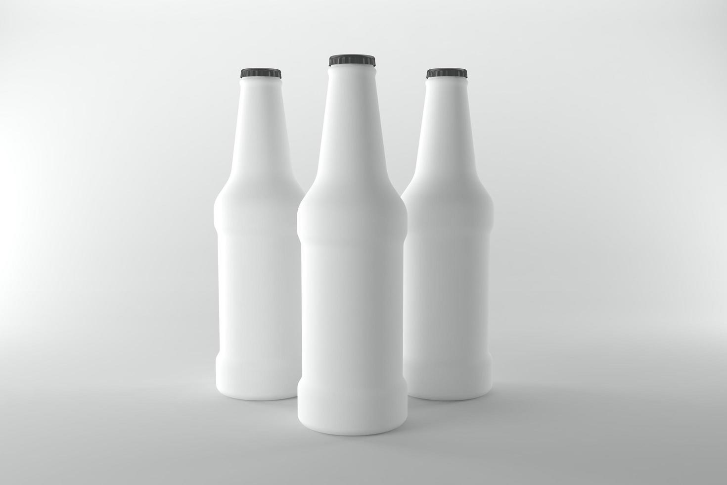 3D Rendered Bottles Mockup Template photo