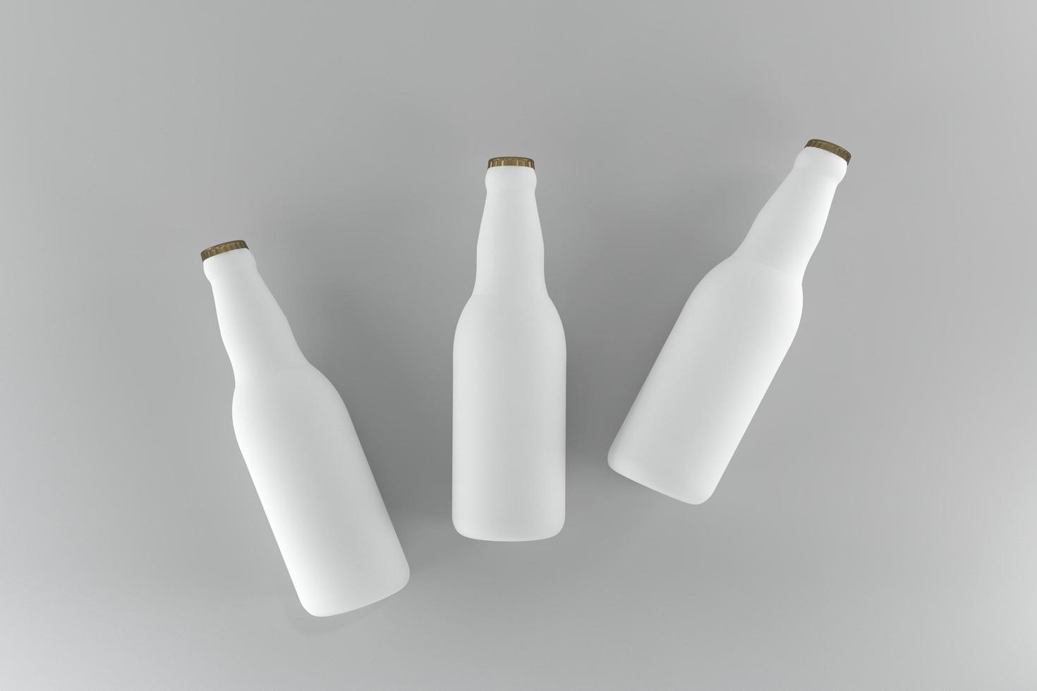 3D Rendered Bottles Mockup Template photo