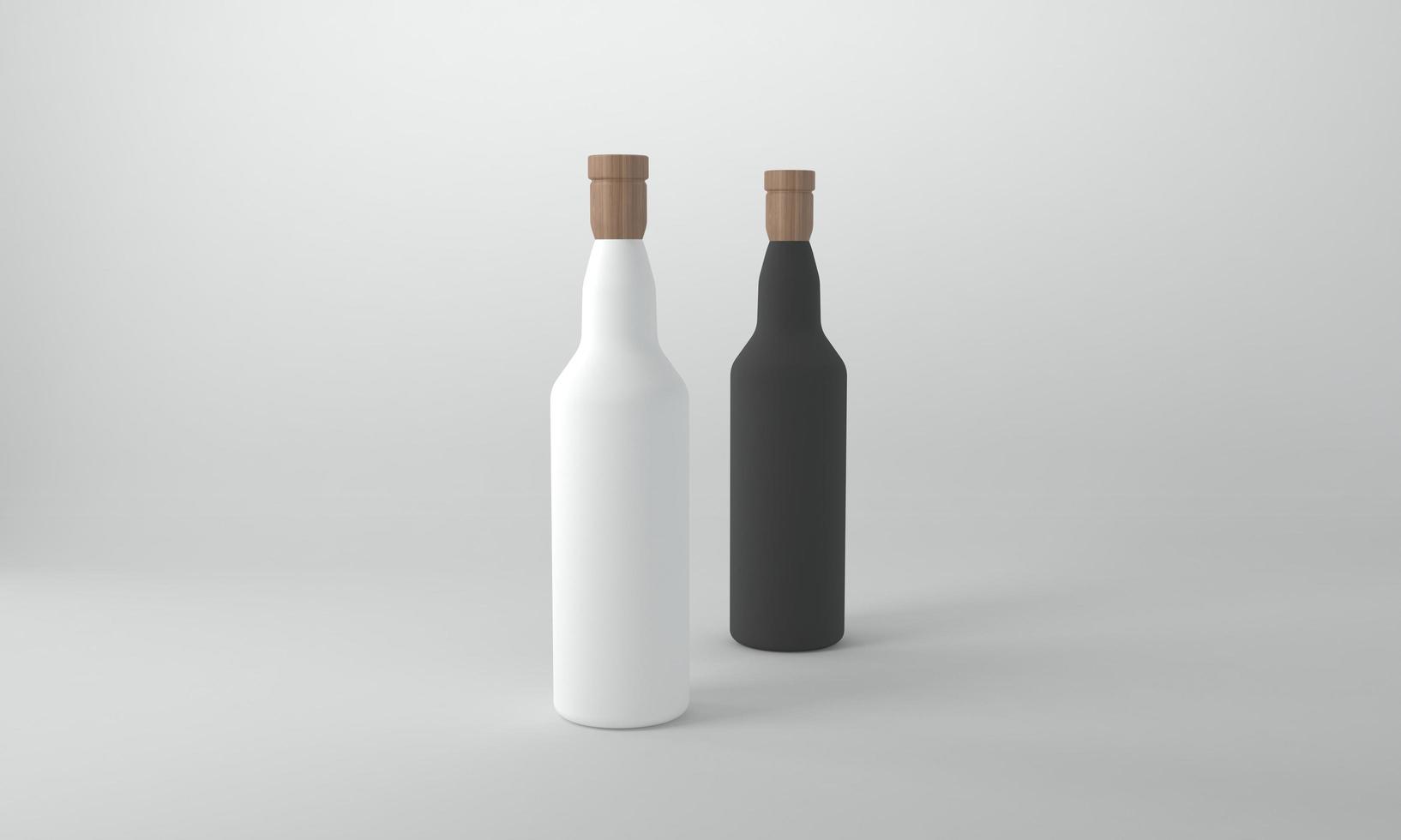 3D Rendered Bottles Mockup Template photo