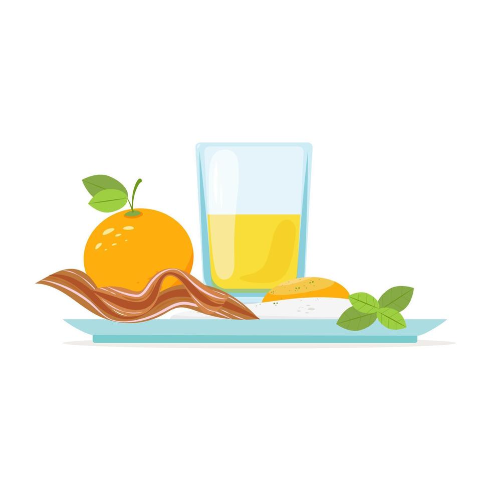 Desayunos saludables y nutritivos, comida, ilustración vectorial en estilo plano vector