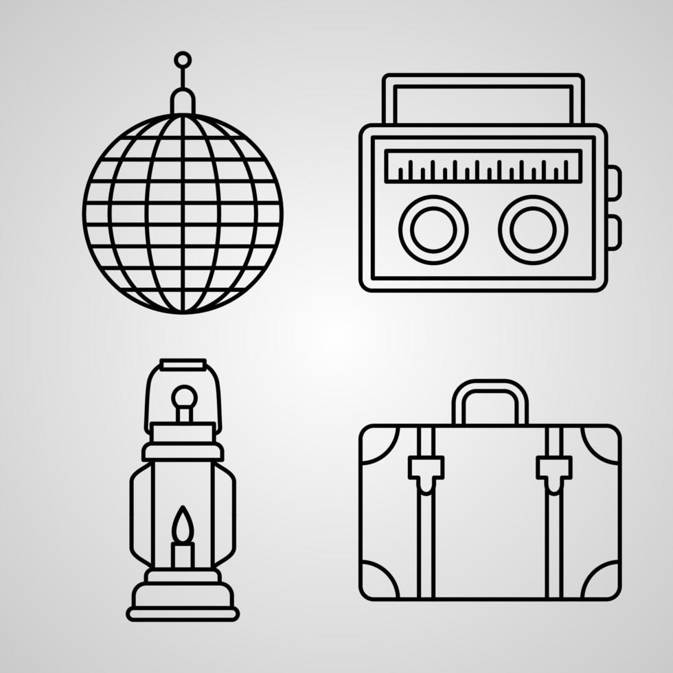 conjunto de iconos retro ilustración vectorial eps vector