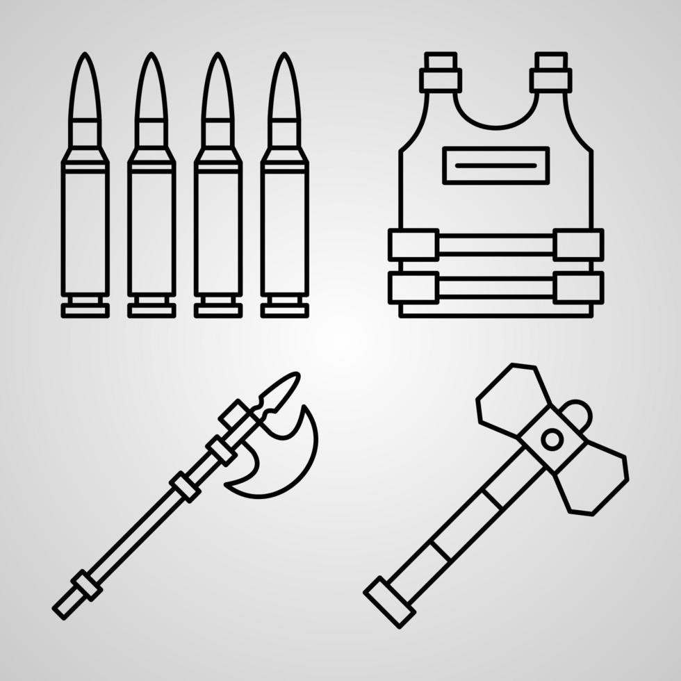 armas, icono, conjunto, vector, ilustración, eps vector