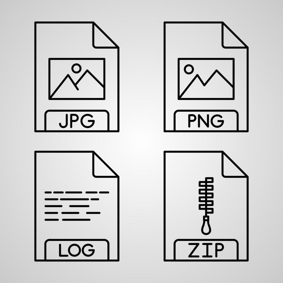 File Format Icon Collection White Color Background vector