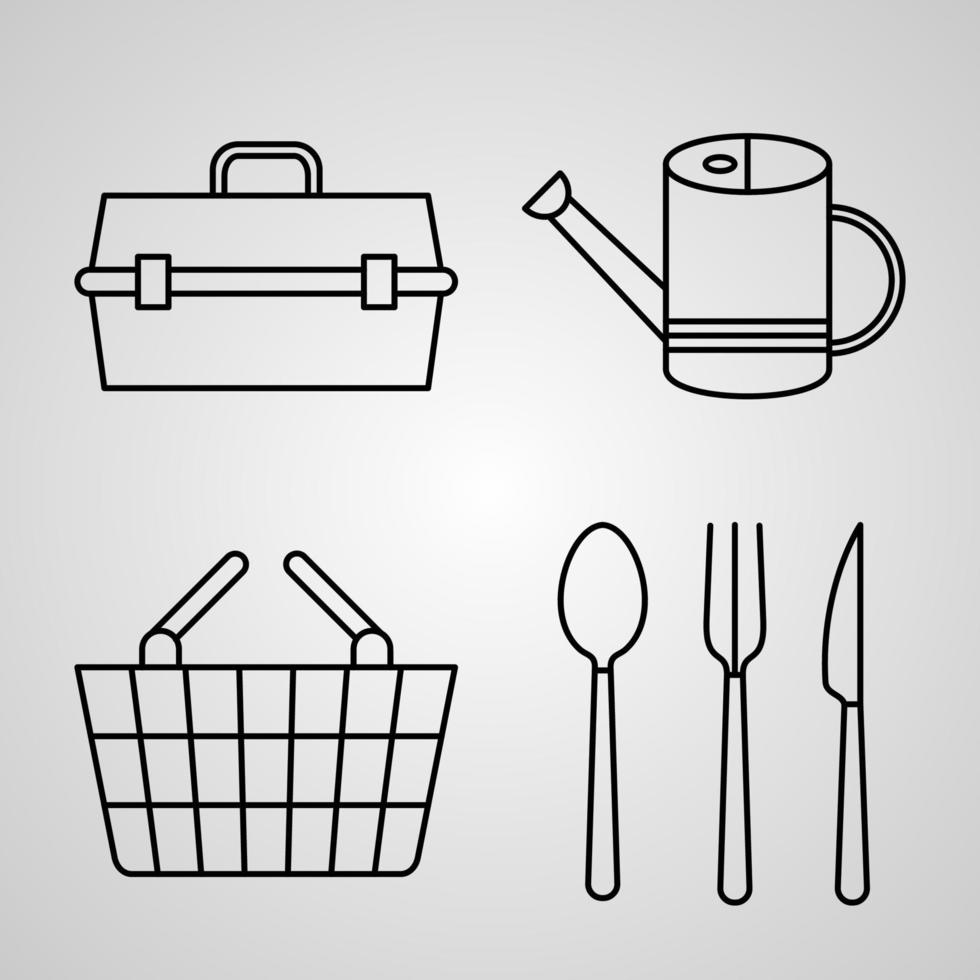 Productos de plástico conjunto de iconos ilustración vectorial EPS vector