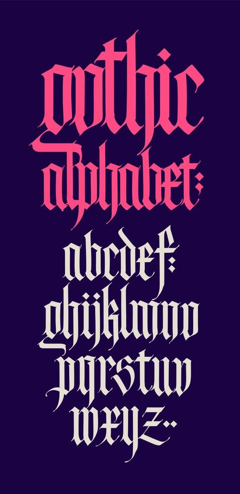 Gothic, English alphabet. vector