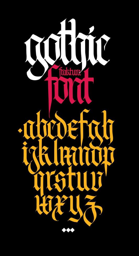 Gothic, English alphabet. vector