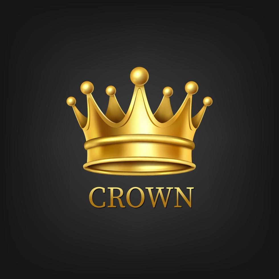 Realistic Golden Crown, isolated on a transparent background. Vector Illustration