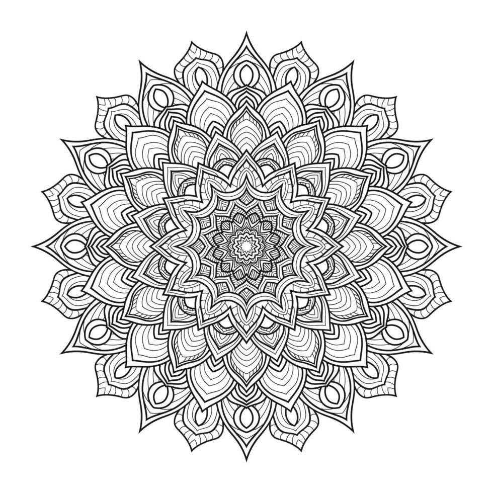 Circular Pattern of Mandala on white isolated background, Vector Illustration