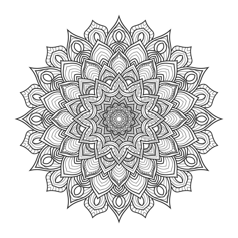 Circular Pattern of Mandala on white isolated background, Vector Illustration