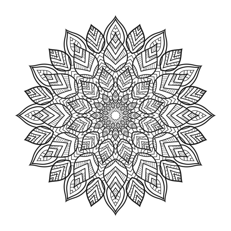 Circular Pattern of Mandala on white isolated background, Vector Illustration