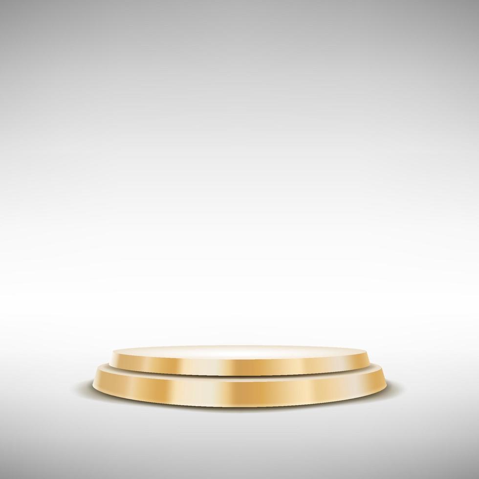 Round Golden Podium, isolated and easy to edit. Vector Illustration