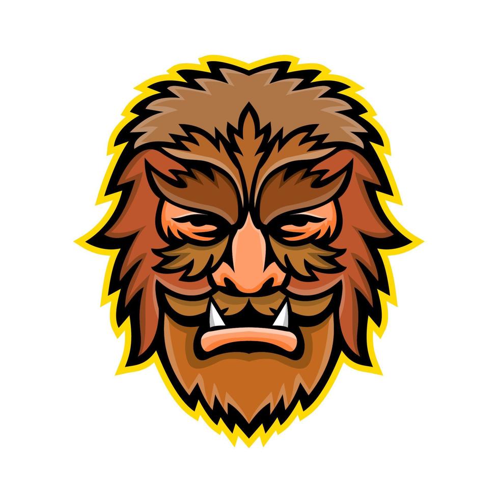 wolfman head mascot retro isolated vector