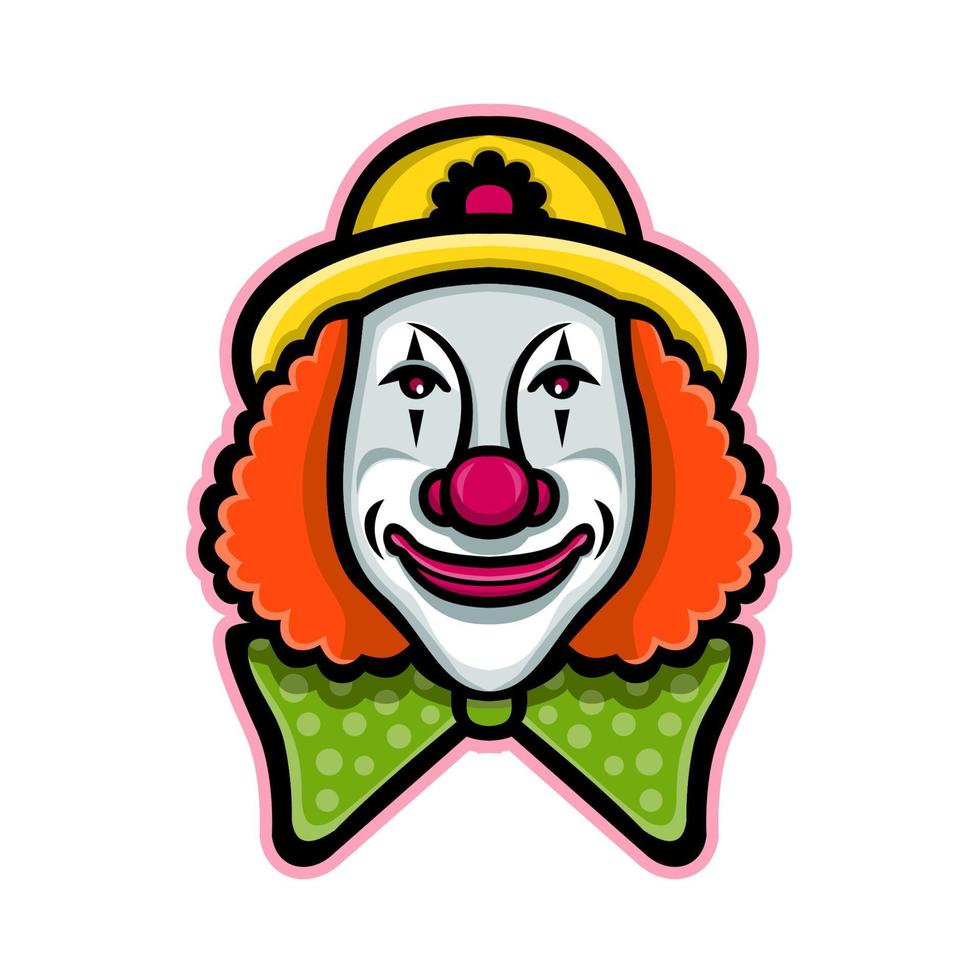 circus clown head mascot vector