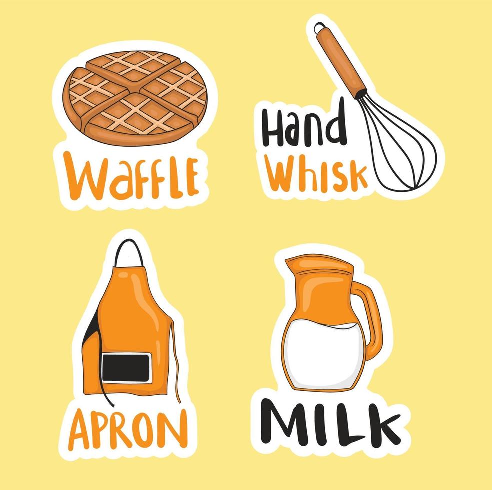 Colorful Hand drawn Bakery Element vector