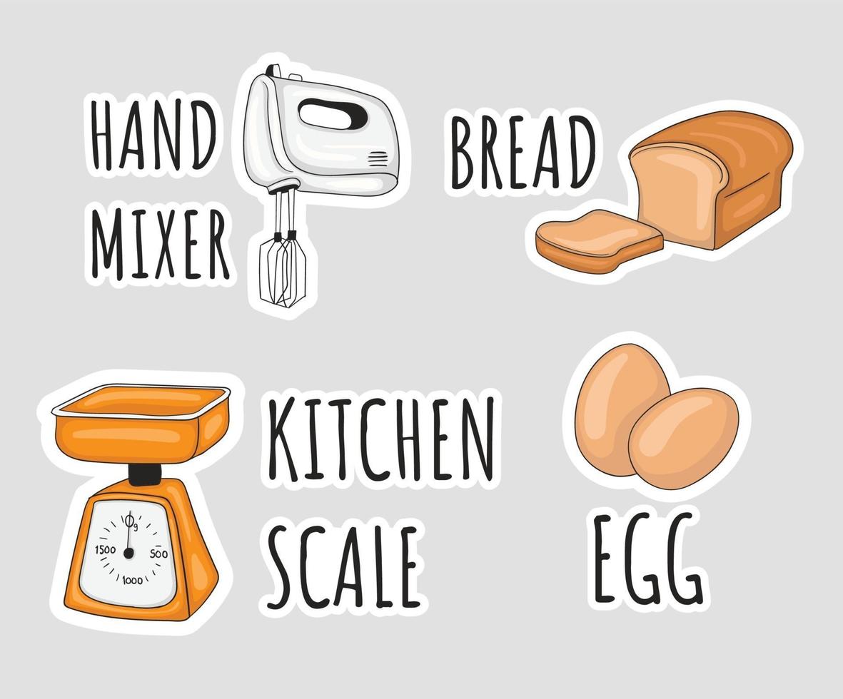 Colorful Hand drawn Bakery Element vector