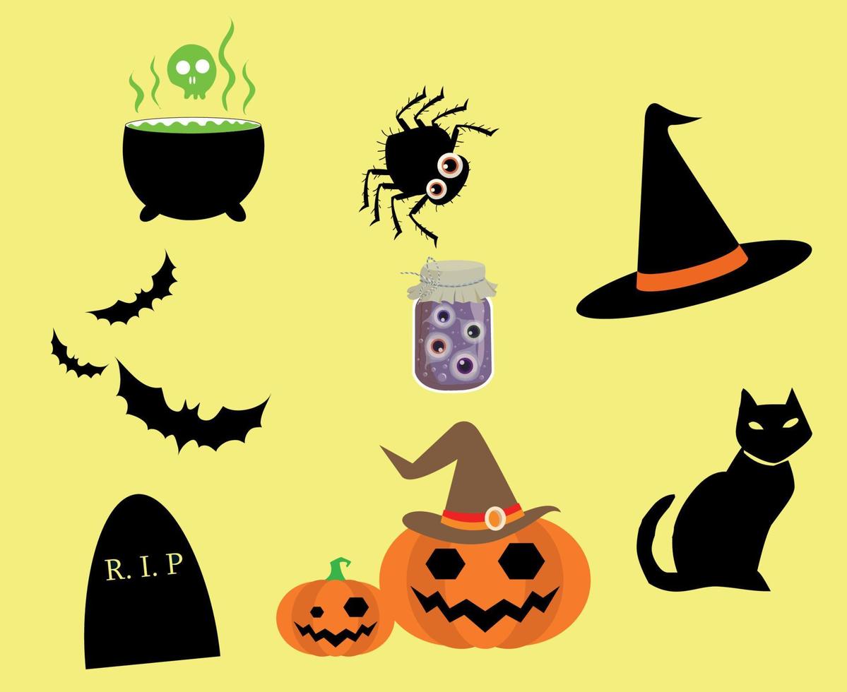 Objects Pumpkin Cat Halloween Day 31 October Party Design with Bat Black  3507235 Vector Art at Vecteezy