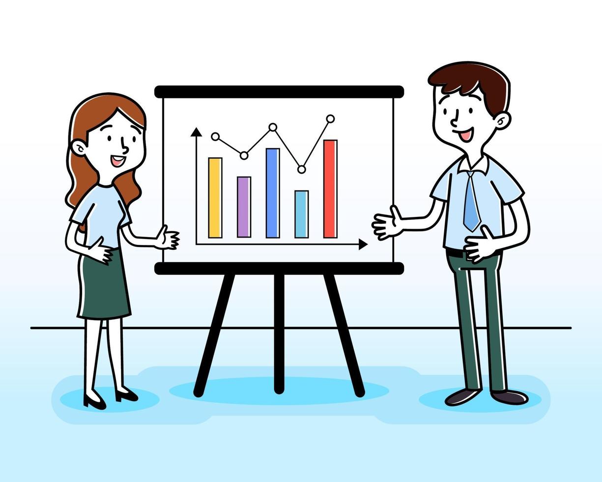 Man and Woman Business Presentation Vector