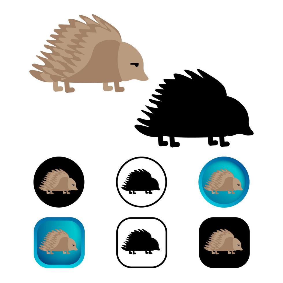 Flat Porcupine Animal Icon Collection vector